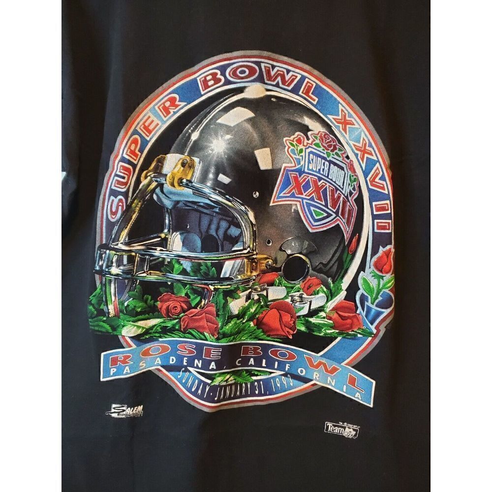 Vintage 1992 Salem Sportswear Super Bowl XXVII Staff Shirt Mens M Rose Bowl RARE